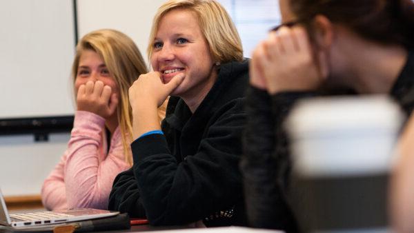 Students smiling in class